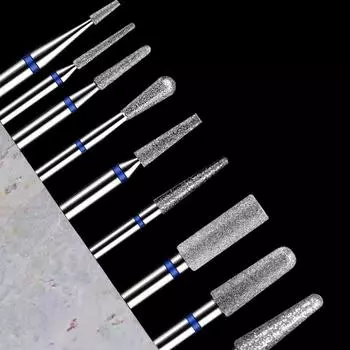 9 шт./компл. алмазные фрезы для ногтей, роторные электрические фрезы для педикюра, маникюрные пилки, фрезы для кутикулы, аксессуары для ногтей