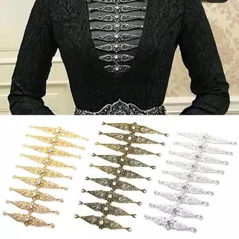 9 шт./компл. Цветочные нагрудники для женщин, нагрудник с кристаллами, золото, серебро, свадебное платье, аксессуары, подарок невесте, 4 цвета чёрный/серебряный