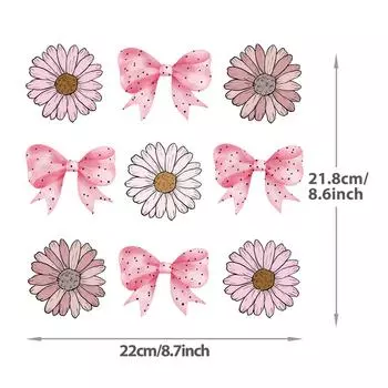 9 шт./компл. Цветы Термопереводные Наклейки Легко Вырезать Наклейки Для Одежды Толстовки Термопресс Аппликация Сделай Сам Футболка Утюгом На Заплатки