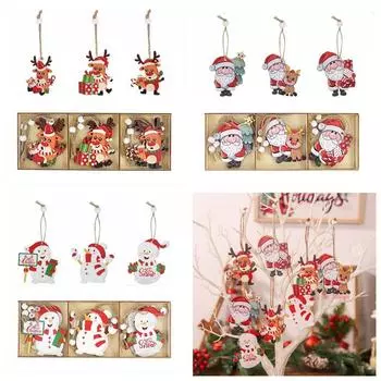9 шт./компл. Деревянная поделка Рождественская деревянная подвеска Рождественская елка ломтики украшение Рождественская елка Santa