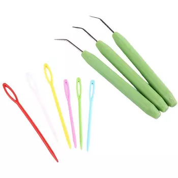 9 шт./компл. игла для вязания крючком, игла для локтя, игла для вязания крючком, пластиковая игла, швейные аксессуары, Вязание крючком