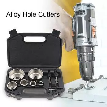 9 шт./компл. комплект кольцевой пилы, высокопрочный специальный инструмент для резки острых отверстий, аксессуары для пробивания отверстий для