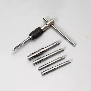 9 шт./компл. M3-M6 метчик Т-образный регулируемый ручной винт-развертка Набор метчиков со спиральными сверлами для ручного нарезания резьбы