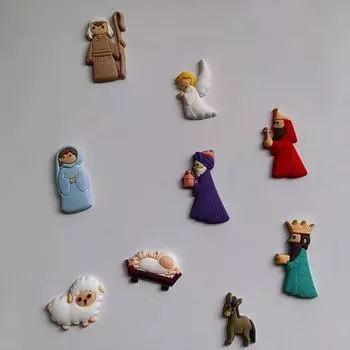 9 шт./компл. магниты на холодильник с изображением Иисуса, аксессуары для самостоятельного изготовления, рождественские нашивки на холодильник из ПВХ, украсят ваш холодильник или чехол для телефона без магнита 9PCS