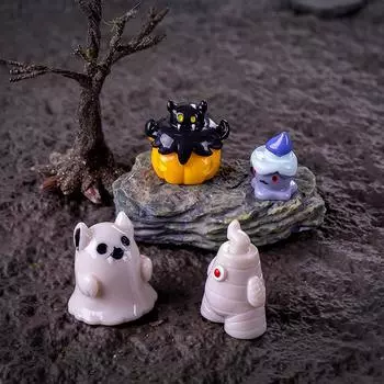 9 шт./компл. Мини-украшение на Хэллоуин, ужас, призрак, летучая мышь, тыква, фигурка, микропейзаж, интерьер автомобиля, украшение для домашнего рабочего стола