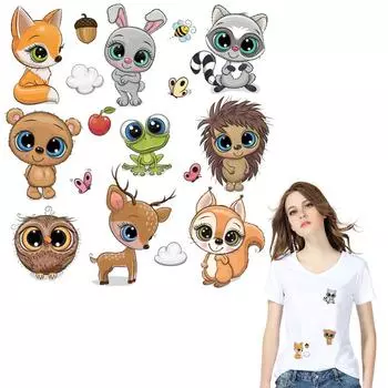 9 шт./компл. нашивка с утюгом для животных для домашних животных, детская одежда, нашивки для термопресса, аппликации, наклейки на футболку, толстовки, наклейки «сделай сам», детские наклейки