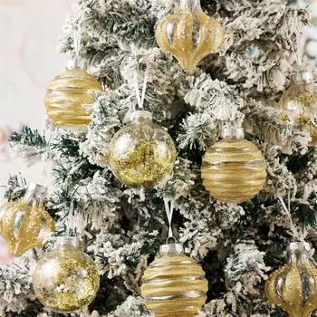 9 шт./компл. Пластиковые елочные шары, безделушки, разноцветные подвесные рождественские шары, набор для украшения вечеринки, украшение на рождественскую елку розового золота