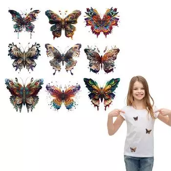 9 шт./компл. термонаклейка с бабочкой, термоклеевые заплатки для одежды, толстовки, футболка «сделай сам», Parches Ropa, теплопередающие железные нашивки