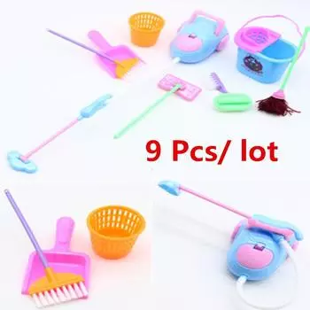 9 шт. / Лот бытовые чистящие инструменты мебель для кукол аксессуар