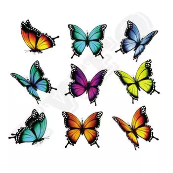 9 шт./лот, наклейки для глажки бабочек, моющаяся одежда, деко, значок, теплопередача, аксессуары «сделай сам», нашивки