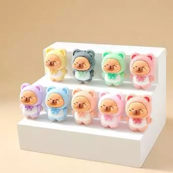 9 шт. Милые флокированные фигурки капибары, мультяшные аниме, фигурки, мини-куклы, украшения, настольные украшения, украшения для автомобиля, подарки