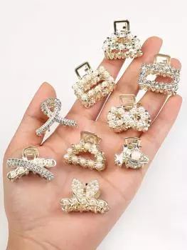 9 шт. Мини-зажим для волос с жемчугом, Милые заколки-крабики для укладки волос, Модные аксессуары для волос для женщин и девушек