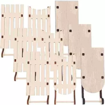 9 шт. Миниатюрные деревянные сани, украшение, незаконченные деревянные сани, модель, ремесло, сани, центральный элемент стола, незаконченные деревянные сани 11.00X6.00X2.00CM