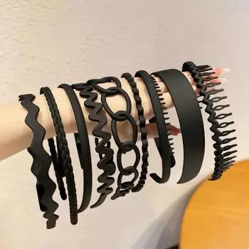 9 шт. Модные матовые повязки на голову для женщин, девушек, пластиковые ободки для волос, универсальная простая повязка для волос, обруч для волос, набор аксессуаров для волос, головной убор