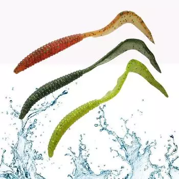 9 шт. мощность плавающая форель червь рыболовная приманка завиток хвост червь личинки для соленой воды пресноводный окунь