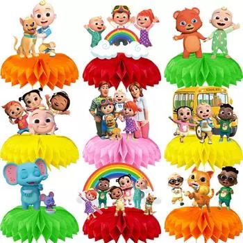 9 шт. Мультяшные бумажные настольные украшения для центра стола, украшения для вечеринки по случаю дня рождения для ребенка