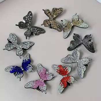 9 шт./набор Детские заколки для волос с кристаллами в виде бабочек, милые, для принцесс, детские заколки-бабочки, зажимы для волос, аксессуары для волос