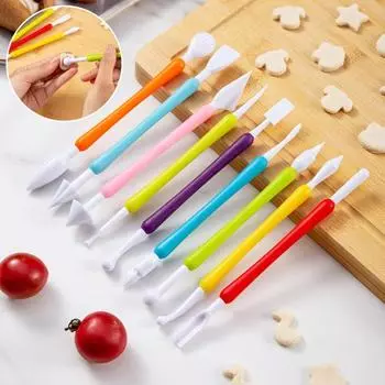 9 шт., набор инструментов для моделирования помадки, многоразовый набор инструментов для керамической керамики с двойной головкой, инструменты для лепки торта