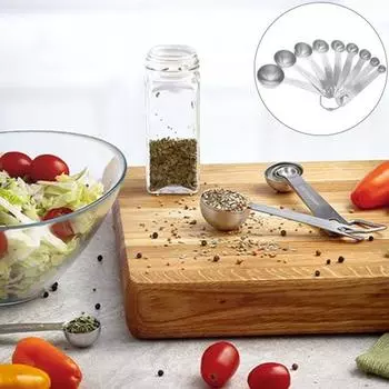 9 шт. Набор из нержавеющей стали для выпечки, мерная ложка, кухонный инструмент для приправ