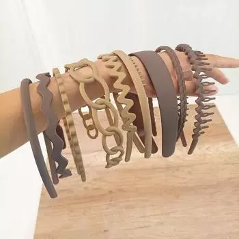 9 шт./набор Нескользящие резинки для волос для женщин и мужчин Матовая повязка на голову для умывания лица Многостилевые повязки на голову Простая резинка для волос Аксессуары для волос