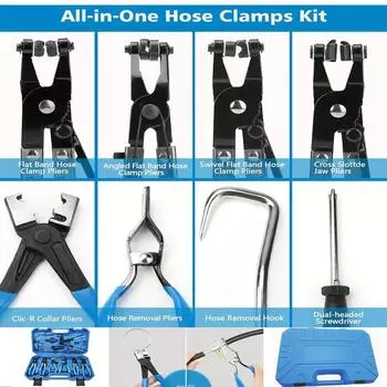 9 шт. Набор плоскогубцев для хомутов для шлангов с длинным вылетом, масляный шланг, автомобильные инструменты, хомут для труб, хомут для шланга, хомут для масла, аксессуары, новый