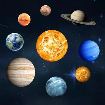 9 шт. наклейки на стену для детей с изображением солнечной системы, светящиеся космические планеты, солнца, земли, луны, наклейки на стену для детской комнаты, спальни, гостиной