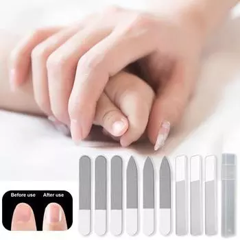 9 шт., нанометровые стеклянные полоски для ногтей, повреждающие мелкие частицы, без полировки, полировальный файл для яркого цвета