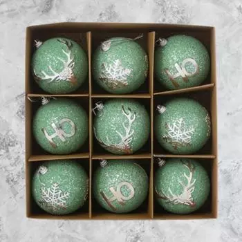 9 шт. Олени Снежинки Рождественские Подвесные Шары Набор Блестящие Украшения Для Елки Домашние Новогодние Подарки золотой