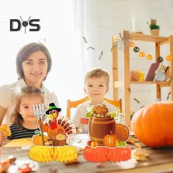 9 шт. Осенняя тыква в виде сот, центральный элемент, тыква на День благодарения, индейка, утка, фрукты, настольные украшения, украшения для осеннего урожая 1 Set