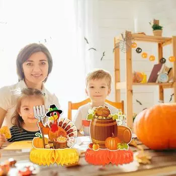 9 шт. Осенняя тыква в виде сот, центральный элемент, тыква на День благодарения, индейка, утка, фрукты, настольные украшения, украшения для осеннего урожая 1 Set