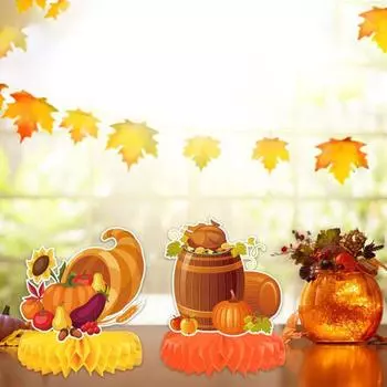 9 шт. Осенняя тыква в виде сот в центре стола на День благодарения тыква индейка утка фрукты украшения для стола