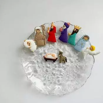 9 шт./пакет DIY Подарочная нашивка на холодильник Симпатичная ПВХ Мини Статуэтка Рождественские DIY Аксессуары 9pcs/bag