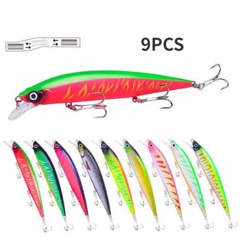 9 шт. приманка Mino 14 см/18,3 г, длинная броска для морской рыбалки, имитация жесткой приманки, поддельная приманка 9PCS