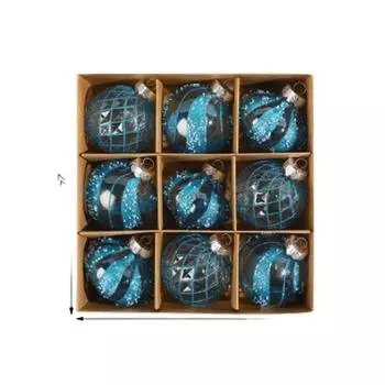 9 шт. Прозрачные гальванизированные рождественские подвесные шары Веселая рождественская елка Декор Детские подарки style 7