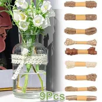 9 шт. Ретро подарочная упаковочная веревка прочная экологически чистая джутовая антикварная веревка для поделок проекты своими руками 2 м 2m
