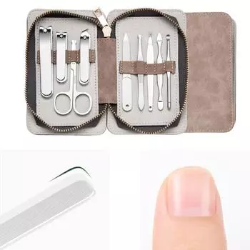 9 шт. роскошный набор из нержавеющей стали маникюрный набор хирургических ножниц кусачек полнофункциональный набор инструментов для педикюра ногтей синий