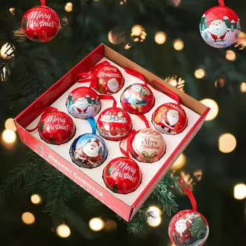 9 шт. Рождественские елочные шары, праздничные контейнеры для закусок, шоколад, печенье, конфеты, декоративные