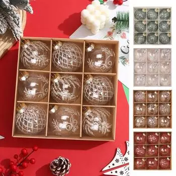 9 шт. Рождественские шары, украшения, небьющиеся рождественские декоративные шары, многоразовые праздничные подвесные украшения для Рождества шампанского