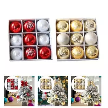 9 шт. Рождественские шары, украшения, небьющиеся, 8 см, декоративные рождественские шары, безделушки для праздника, дня рождения, празднования свадьбы, двора золотой