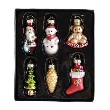 9 шт. Рождественские украшения Мини-смола Медведь Дерево Снеговик Санта Рождественская елка Подвесное украшение для зимнего домашнего декора для вечеринок A