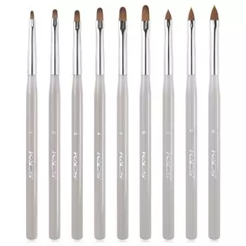 9 шт. серая палочка для ногтей УФ-гель-кисть DIY ручка для рисования маникюрная акриловая кисть для рисования для дизайна ногтей инструмент для рисования кончиков ногтей серый
