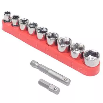 9 шт. шестигранная головка с квадратной головкой, набор аксессуаров для электроинструмента, крепежные инструменты, аксессуары для электродрелей