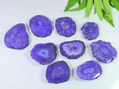 9 шт. Синий солнечный друзовый агат жеодовый кабошон россыпью драгоценных камней лот 501 карат RQ-2648