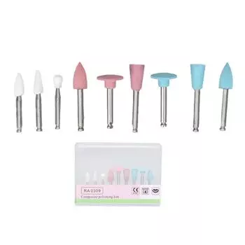 9 шт. стоматологических полировальных сверл, светоотверждаемая смола, полировка зубов, бор-аксессуар для низкой скорости