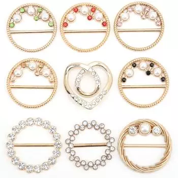 9 шт. Стразы пряжка для шарфа элегантная модная блестящая прочная простая футболка клипса