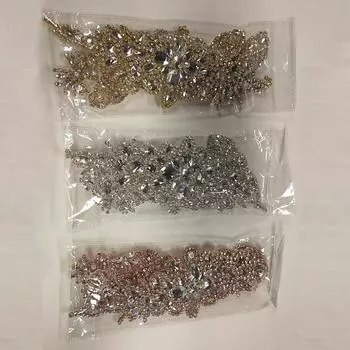 9 шт. свадебные аппликации со стразами, вышитые вручную аппликации из кристаллов и бриллиантов для свадебного платья, одежды золотой