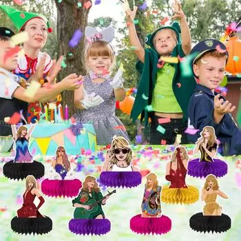 9 шт., украшения на день рождения, сотовая центральная часть, 3D украшения для дня рождения, украшения для вечеринки, центральная часть стола, вечеринка One Size