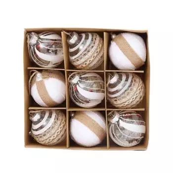 9 шт. Уникальные рождественские шары Подвесное украшение 8 см Подвеска на рождественскую елку Отель Офис Style 5