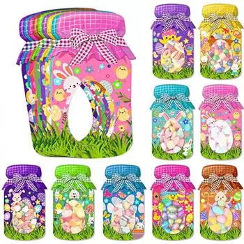 9 шт. Упаковка для конфет, упаковка конфет с лентами для пакетов, набор для обмена подарками на вечеринку, пасхальная НОВАЯ поздравительная открытка в виде бутылки с дрейфом 9pcs/set