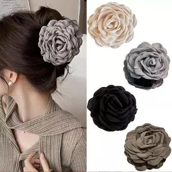 9 см большой цветок заколка для волос заколки французский краб волос коготь для женщин аксессуары для волос корейский затылок акула заколка для девочек подарки хаки